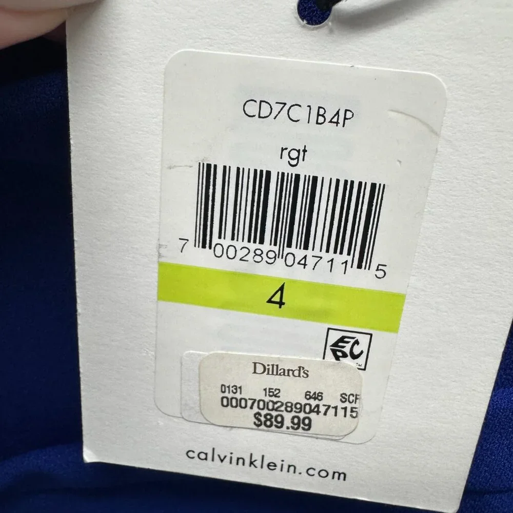 Calvin Klein Starburst Sheath Dress - Size 4, Ultramarine Blue, NWT - Picture 5 of 11